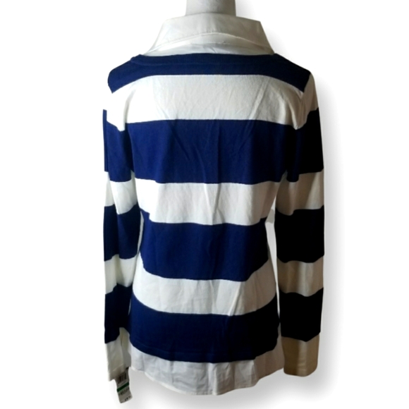 INC International Concepts Layered Look Navy & White Embellished Top - Picture 3 of 8